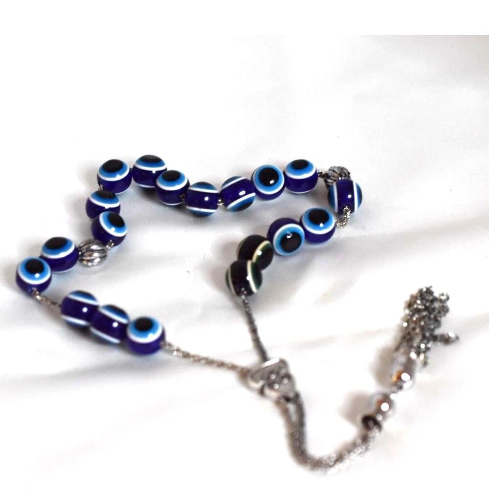 NWOT Boot/Anklet Blue Evil Eye(Protection) Silver Tone Adjustable 10"-16" Anklet